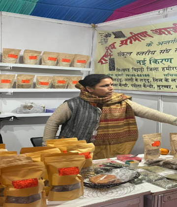 Self help group stall under NRLM at Holi mela Sujanpur